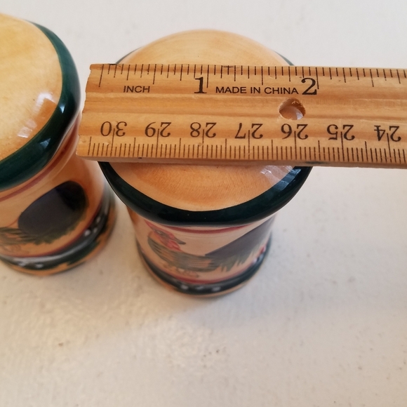 Set of 2 Rooster Ceramic Salt and Pepper Shaker Farmhouse Cottage - Picture 8 of 8